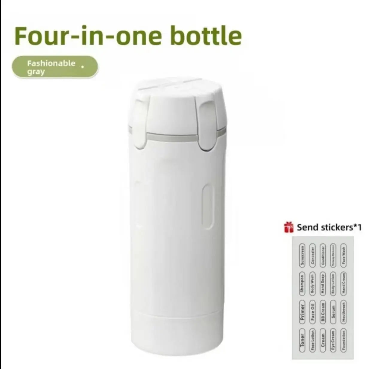4-In-1 Portable Cosmetic Shampoo Dispenser Storage Bottle – Plastic, Travel-Friendly, Compact Design for Easy Carrying
