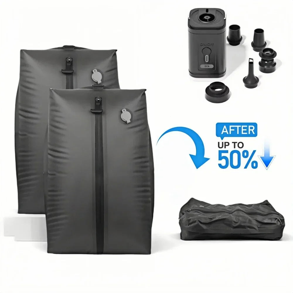 Travel Compression Bags, Waterproof Vacuum Storage Bags for Clothes Suitcase, Space Saving Bag for Travel Moving Essentials