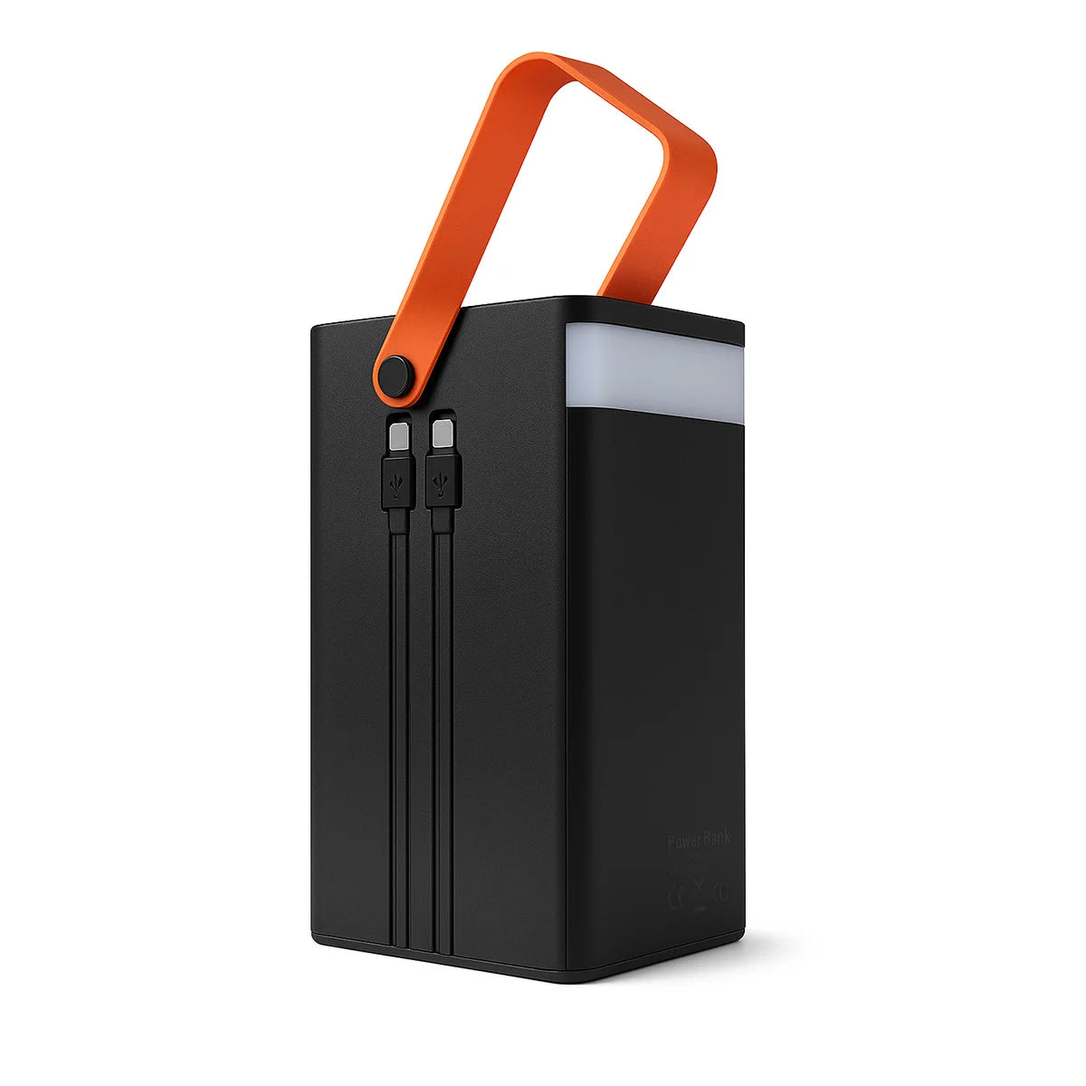 External Battery, Powerbank Portable Klack 100,000 Mah – 22.5W Fast Charging, 4 Usb-A, 2 Integrated Cables (Usb-C and Lightning), 3 Additional Ports, Led Screen and Flashlight