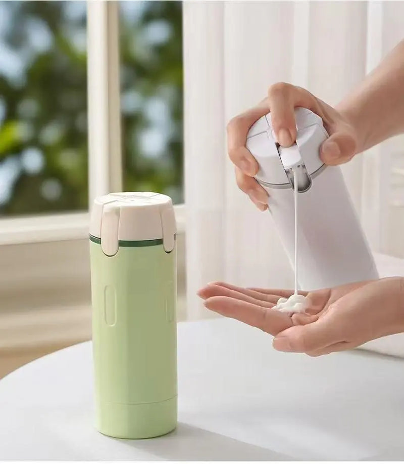 4-In-1 Portable Cosmetic Shampoo Dispenser Storage Bottle – Plastic, Travel-Friendly, Compact Design for Easy Carrying