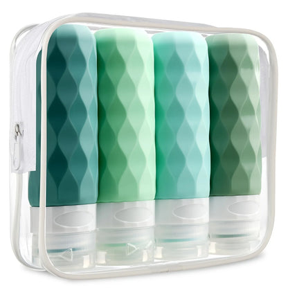 4 Pc/Set Travel Bottles for Toiletries BPA Free Leak Proof Squeezable Travel Size Containers Travel Accessories Essentials