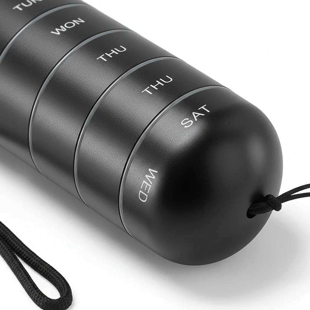 Portable Aluminum Pill Box - Pilltower