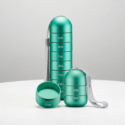 Portable Aluminum Pill Box - Pilltower