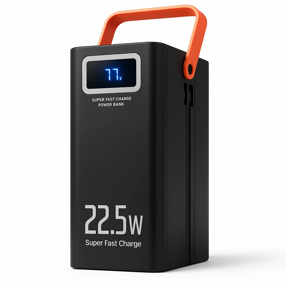 External Battery, Powerbank Portable Klack 100,000 Mah – 22.5W Fast Charging, 4 Usb-A, 2 Integrated Cables (Usb-C and Lightning), 3 Additional Ports, Led Screen and Flashlight