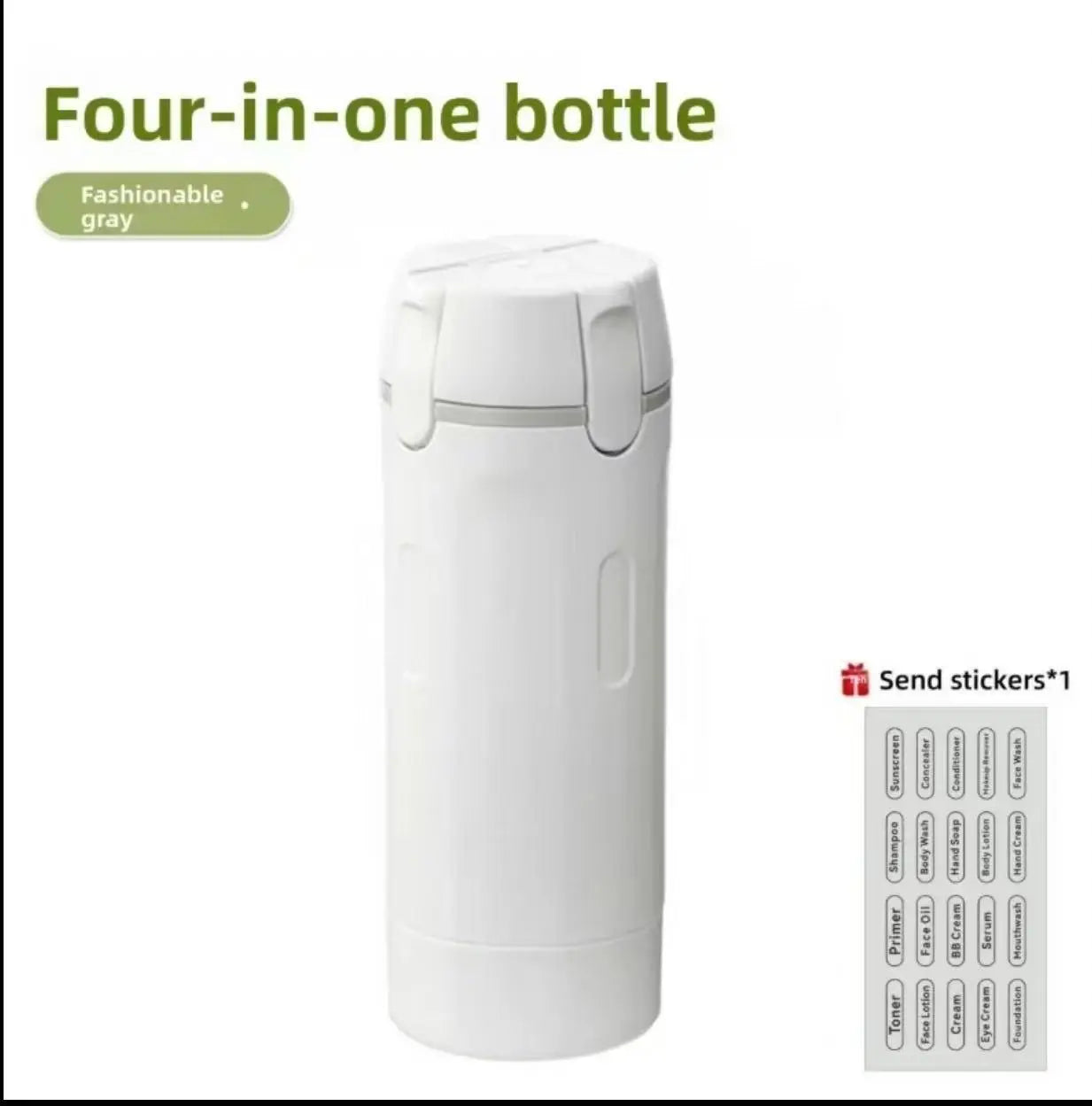 4-In-1 Portable Cosmetic Shampoo Dispenser Storage Bottle – Plastic, Travel-Friendly, Compact Design for Easy Carrying