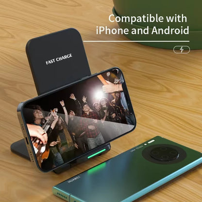 Wireless Charger Station for Iphone 15 14 13 12 11 Pro Max 11 Phone Stand Fast Charging Charger for Samsung Xiaomi Foldable