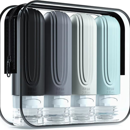 4 Pc/Set Travel Bottles for Toiletries BPA Free Leak Proof Squeezable Travel Size Containers Travel Accessories Essentials