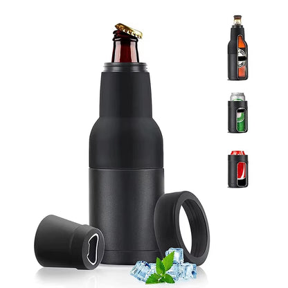 12Oz Stainless Steel Beer Cold Storage Tank with Opener Double Wall Vacuum Insulated Thermos Bottle for Drink Can Mug Cool Cold