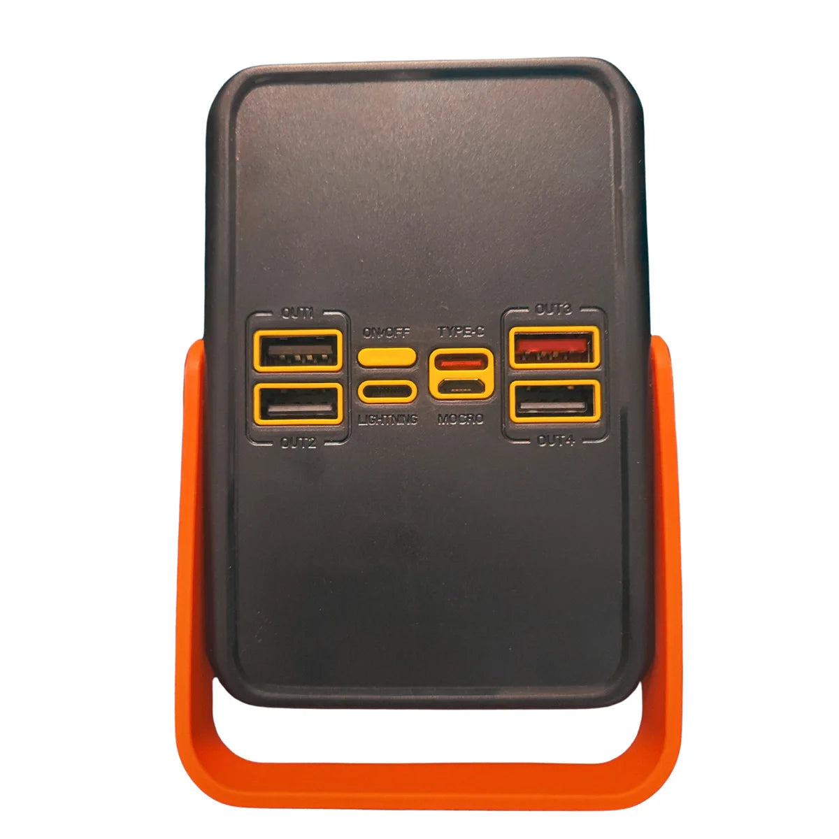 External Battery, Powerbank Portable Klack 100,000 Mah – 22.5W Fast Charging, 4 Usb-A, 2 Integrated Cables (Usb-C and Lightning), 3 Additional Ports, Led Screen and Flashlight