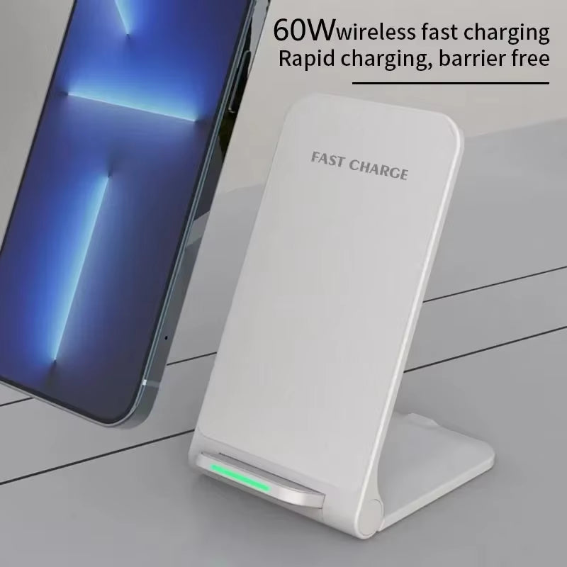 Wireless Charger Station for Iphone 15 14 13 12 11 Pro Max 11 Phone Stand Fast Charging Charger for Samsung Xiaomi Foldable