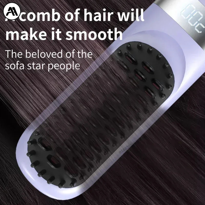 New Electric Hot Comb Multifunctional Wireless Straight Hair Straightener Negative Ion Anti-Scalding Straightening Brush 2025